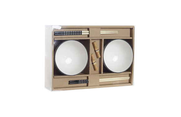 SET SUSHI BAMBU GRES (6PZAS) BLANCO PC-194064 1